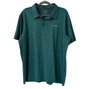 Columbia Men’s Tech Trail Polo‎ Shirt Green Rain Forest Size XL